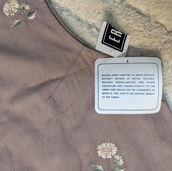 Erika & Co. Cotton/Linen Blend Embroidered Sleeveless Lightweight Dress,… - Picture 7 of 8